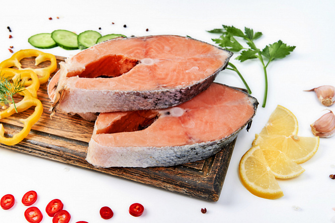 Стейк лосося с/м вес