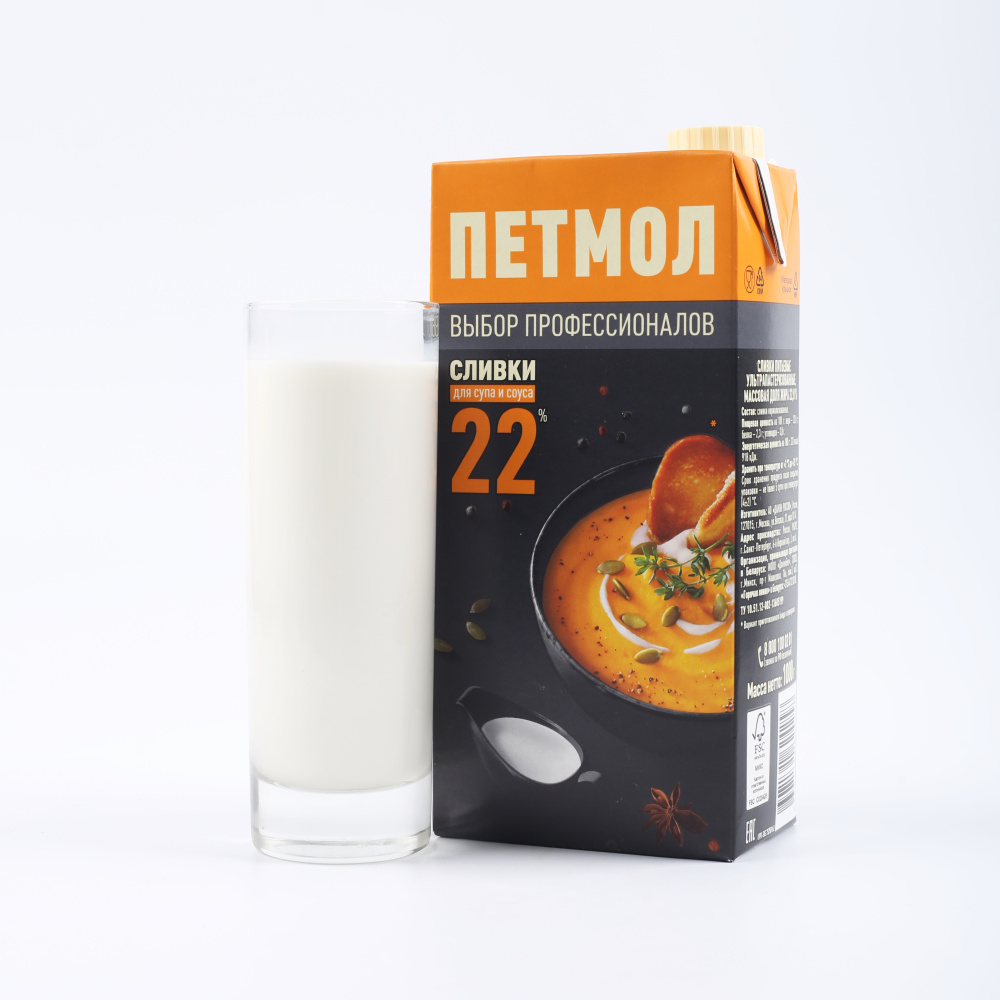 Сливки Петмол 22% 1 л.