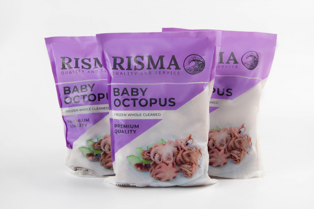 Осьминоги молодые очищенные свежемороженые 40/60 ТМ RISMA 1 кг.
