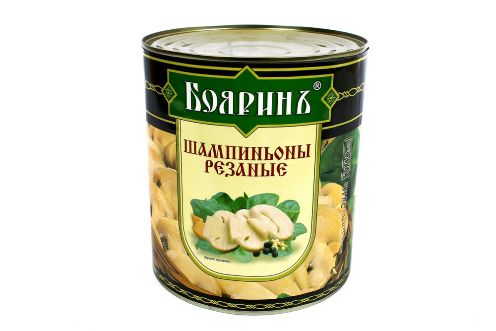 Шампиньоны Бояринъ с вешенкой резаные 3100 мл.