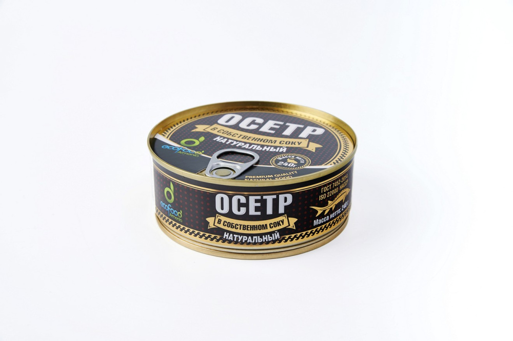 Осетр в собственном соку ТМ Эко Фуд 240 г.