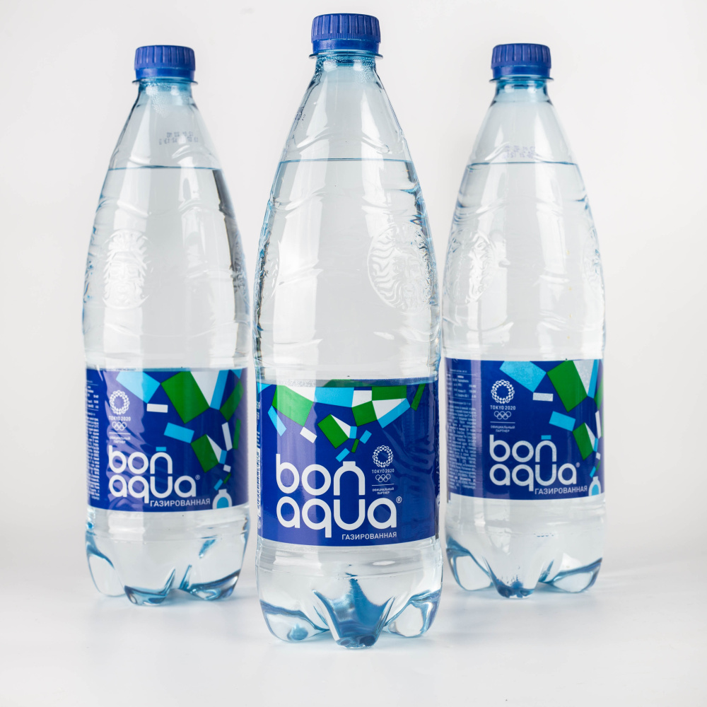 Вода питьевая газированная ТМ БонАква 1 л.