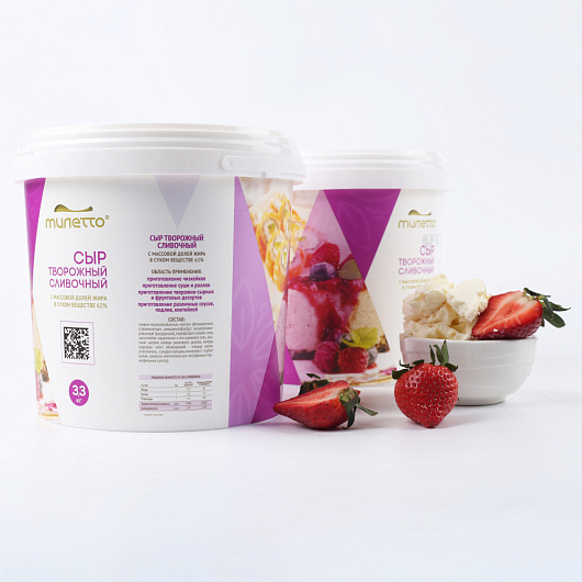 Фото Сыр творожный сливочный Милетто 62% 3,3 кг. 