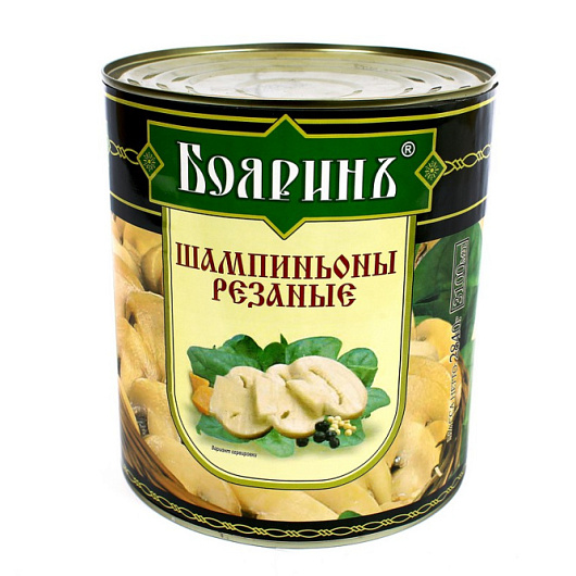 Фото Шампиньоны Бояринъ с вешенкой резаные 3100 мл.