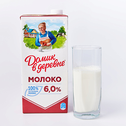 Фото Молоко Домик в деревне 6,0% 1 л.