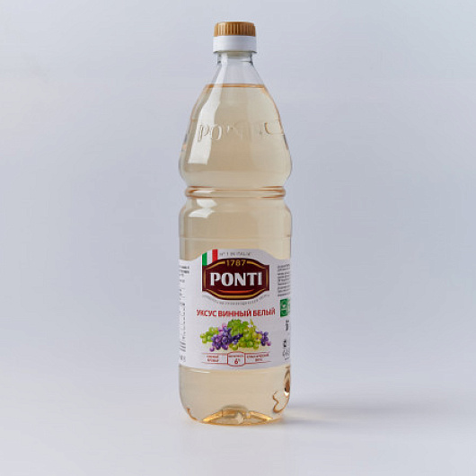 Фото Уксус винный белый Ponti 6% 1 л.