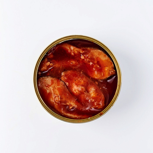 Фото Форель радужная в томатном соусе ТМ ЭКО ФУД 240 г. 