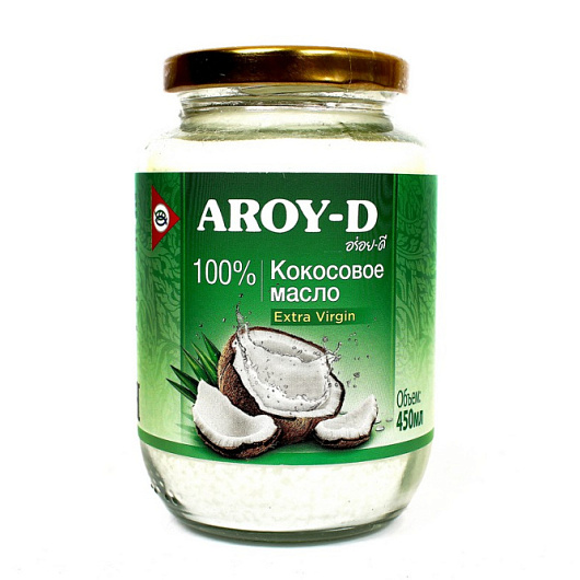 Фото Масло Кокосовое Aroy-D 450 мл.