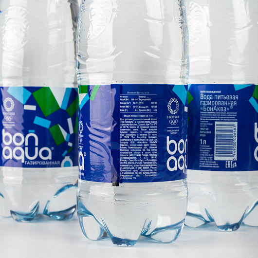 Фото Вода питьевая газированная ТМ БонАква 1 л.