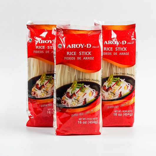 Фото Лапша рисовая 3 мм AROY-D 454 г.