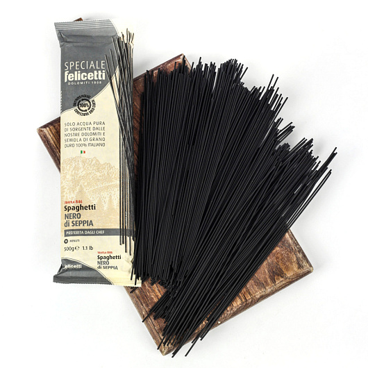 Фото Макароны Felicetti Spaghetti № 46 с чернилами каракатицы 500 г.