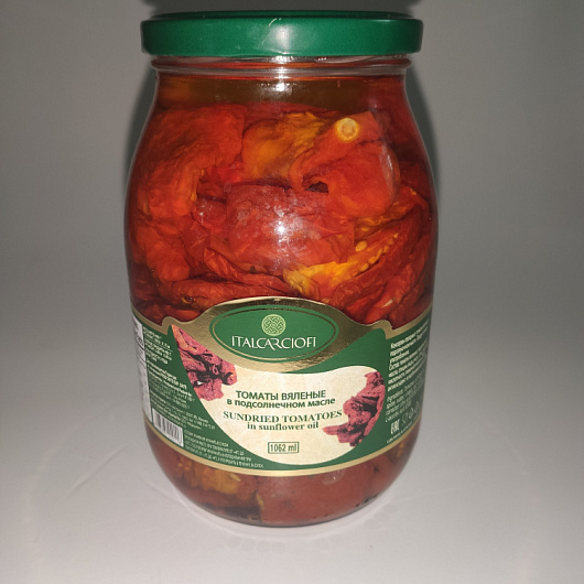 Фото Томаты "ITALCARCIOFI" вяленые в масле 900/430гр 1кор/6шт
