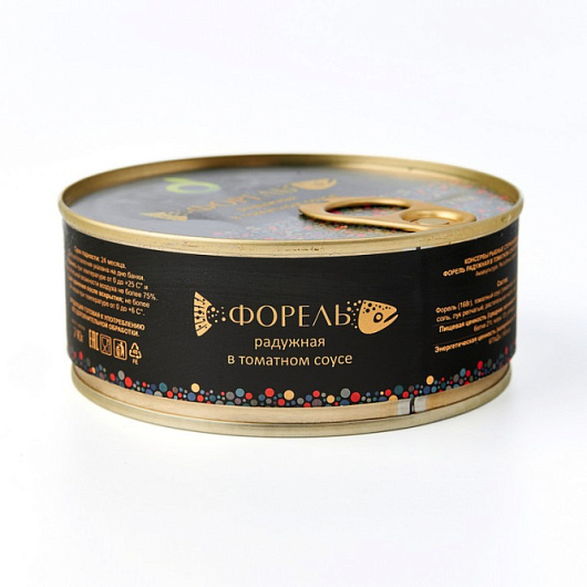 Фото Форель радужная в томатном соусе ТМ ЭКО ФУД 240 г. 