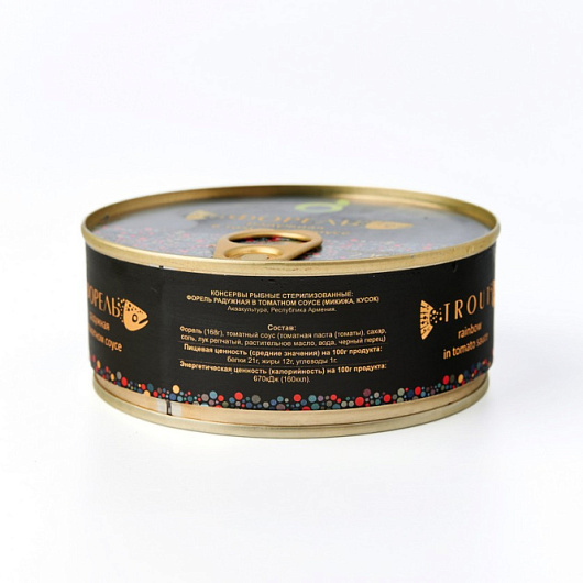 Фото Форель радужная в томатном соусе ТМ ЭКО ФУД 240 г. 