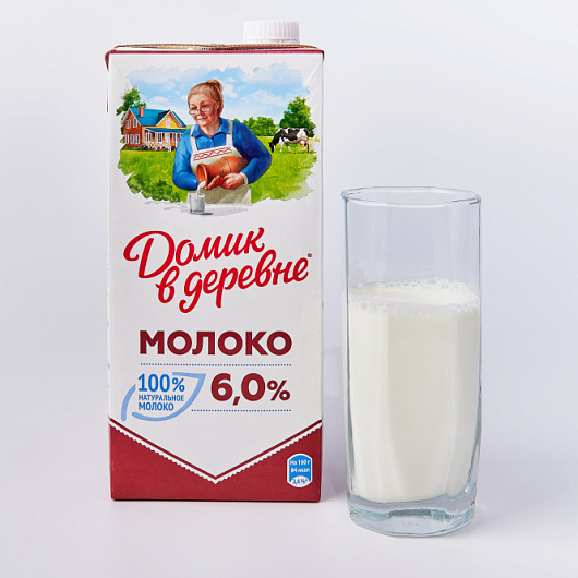 Фото Молоко Домик в деревне 6,0% 1 л.