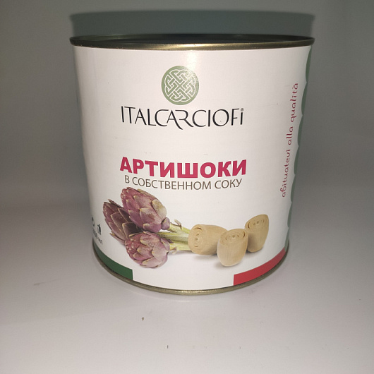 Фото Артишоки ITALCARCIOFI в собственном соку 2500/1200гр ж/б*6шт