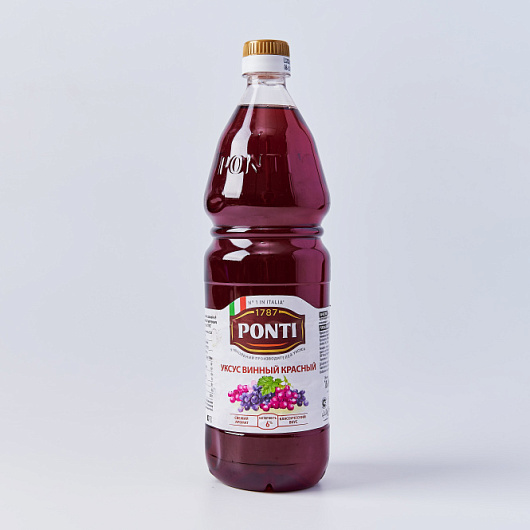Фото Уксус винный красный Ponti 6% 1 л.