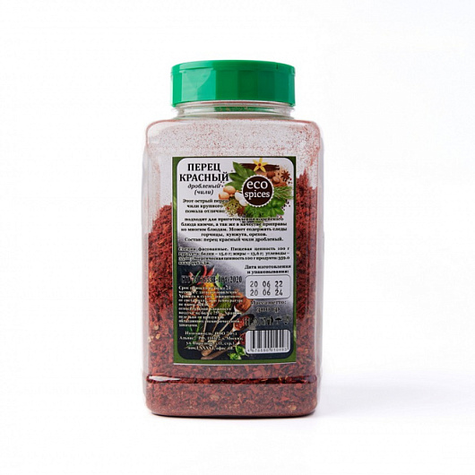Фото Перец красный дробленый (чили) ECO spices 300 г.