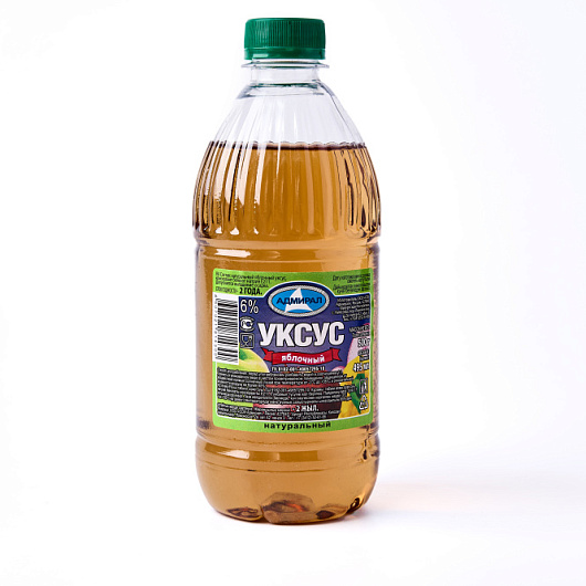 Фото Уксус яблочный 6% Адмирал 495 мл.